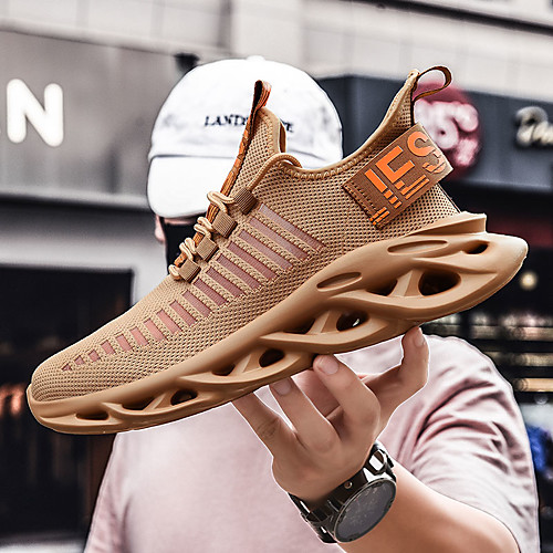 

Men's Sneakers Casual Roman Shoes Daily Running Shoes Walking Shoes Tissage Volant Breathable Non-slipping Shock Absorbing Dark Brown White Black Fall Summer