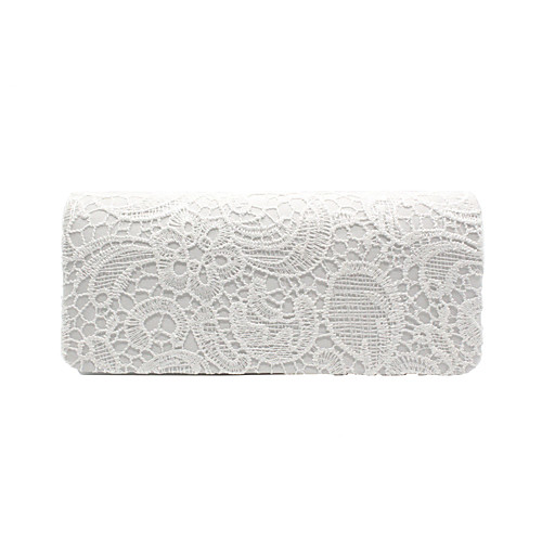 

Women's Lace / Chain Silk Evening Bag Solid Color White / Black / Purple / Fall & Winter