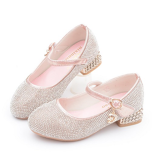 

Girls' Flower Girl Shoes Microfiber Heels Little Kids(4-7ys) Sparkling Glitter Pink / Silver Fall