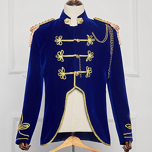 

Prince Royal Navy Vintage Medieval Coat Mess Jacket Men's Costume Blue Vintage Cosplay Party Halloween Long Sleeve