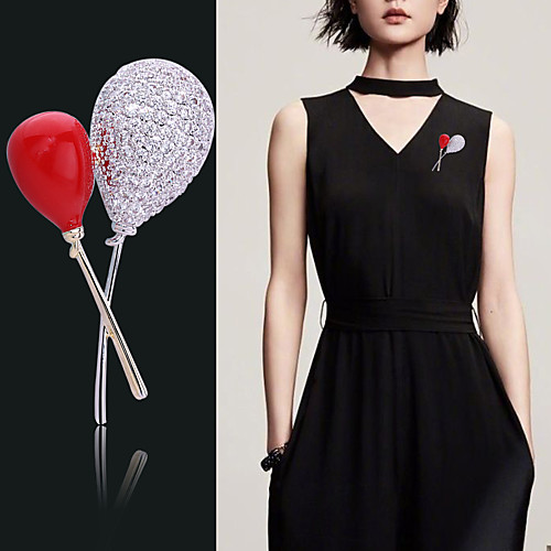 

Women's Brooches Fancy Drop Hot Air Balloon Luxury Trendy Sweet Elegant Colorful Imitation Diamond Brooch Jewelry Gold Silver For Wedding Gift Street Promise
