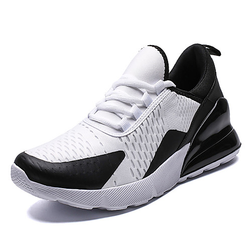 

Men's Spring / Summer Sporty / Casual Athletic Outdoor Trainers / Athletic Shoes Running Shoes Mesh Breathable Non-slipping Black and White / White / Blue / Black Color Block