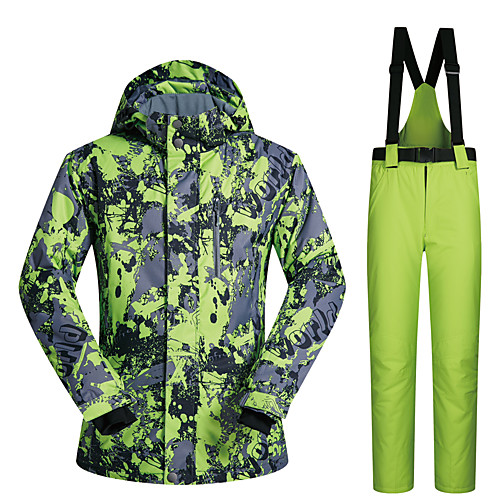 

MUTUSNOW Men's Ski Jacket with Pants Skiing Snowboarding Winter Sports Waterproof Windproof Warm Polyester Clothing Suit Ski Wear