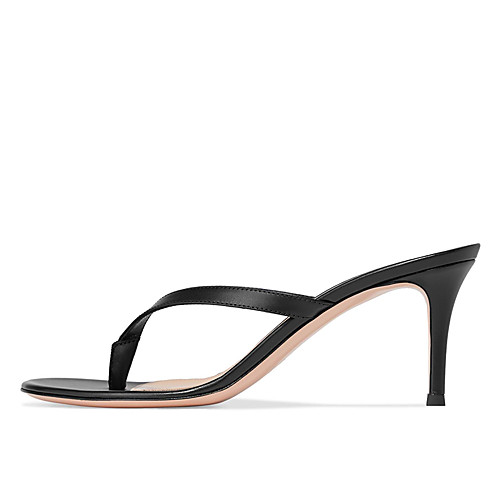 

Women's Sandals Stiletto Heel Open Toe Faux Leather Sweet / British Fall / Spring & Summer Black / Light Brown / White