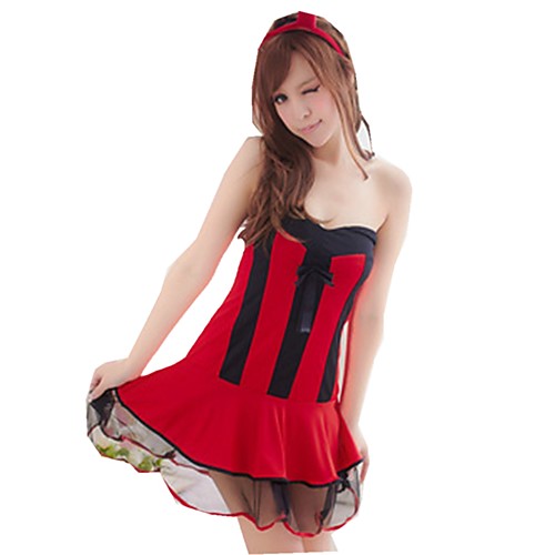 

Women's Lace Pleated Uniforms & Cheongsams Nightwear Solid Colored Red One-Size / Strapless