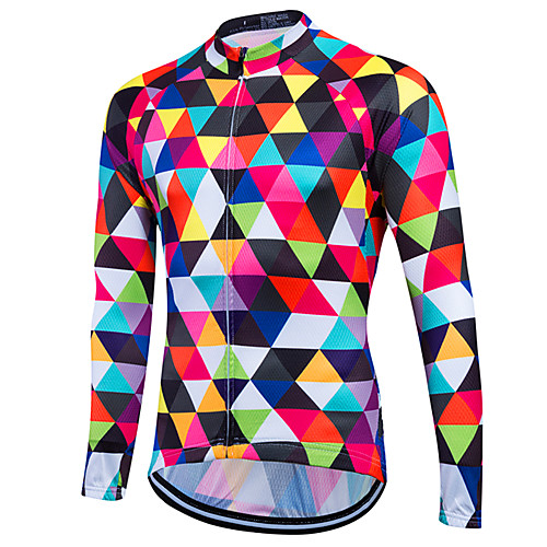 

Fastcute Men's Long Sleeve Cycling Jersey Argyle Bike Sweatshirt Jersey Top Thermal / Warm Breathable Quick Dry Sports Winter Polyester Coolmax 100% Polyester Mountain Bike MTB Road Bike Cycling