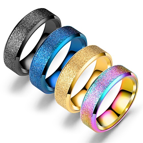 

Men's Women's Band Ring Ring Tail Ring 1pc Black Rainbow Blue Stainless Steel Circular Vintage Basic Fashion Daily Jewelry