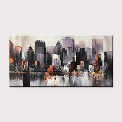 

Oil Painting Hand Painted - Abstract Landscape Modern Rolled Canvas