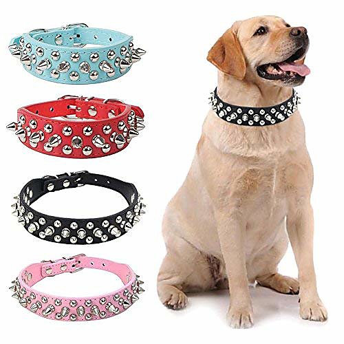 

Dog Collar Adjustable / Retractable Studded PU Leather Small Dog Medium Dog Large Dog White Black Purple Red Pink