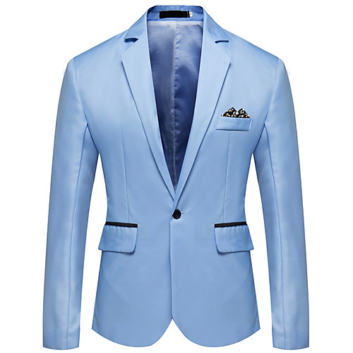 

Men's Blazer Notch Lapel Polyester Gray / Light Blue / Royal Blue
