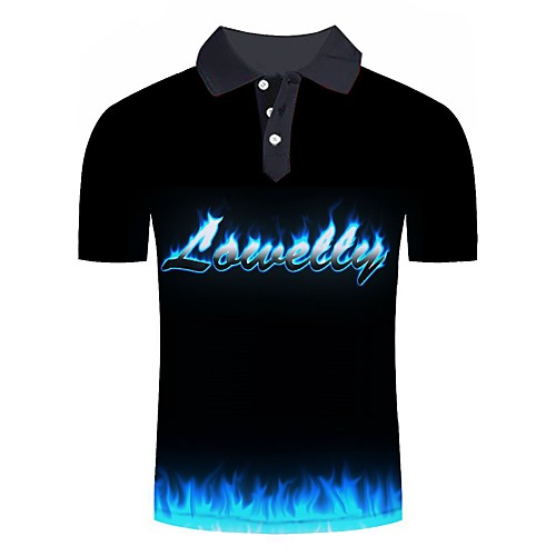 

Men's Graphic 3D Print Print Polo Daily Black / Short Sleeve