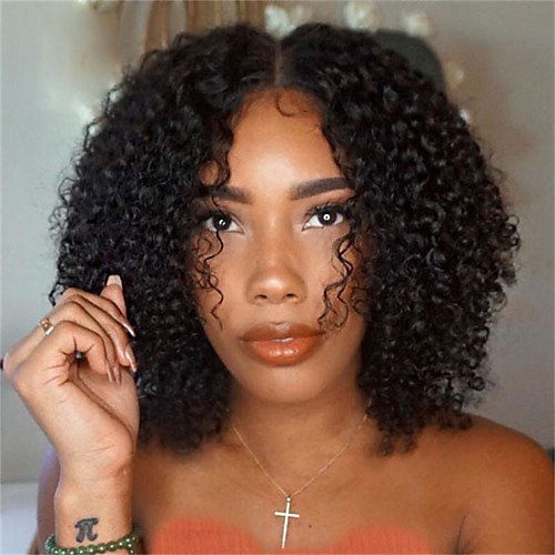 

Virgin Human Hair Remy Human Hair Full Lace Wig Bob Middle Part Side Part style Brazilian Hair Jerry Curl Wig 130% Density Soft Natural Natural Hairline African American Wig 100% Virgin Natural