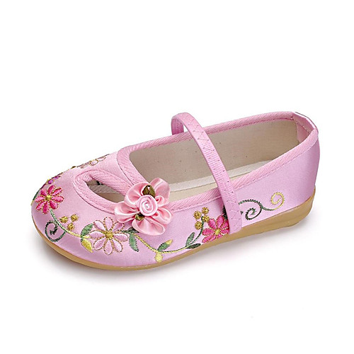 

Girls' Comfort Satin Flats Toddler(9m-4ys) / Little Kids(4-7ys) Flower Peach / Red / Pink Summer / TPR (Thermoplastic Rubber)