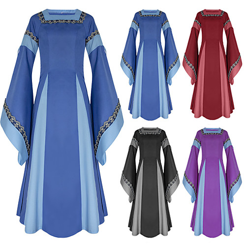

Cosplay Medieval Renaissance Dress Party Costume Costume Women's Costume Black / Purple / Red Vintage Cosplay Long Sleeve