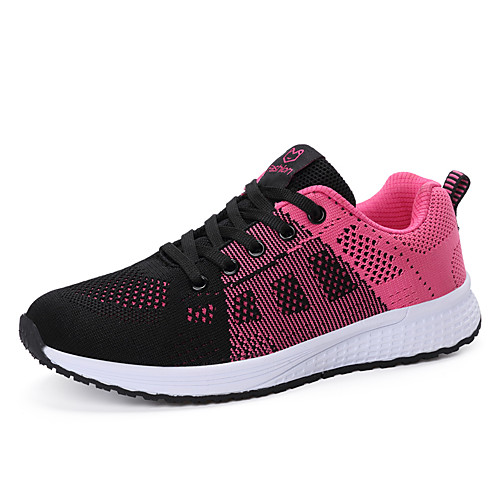

Women's Trainers / Athletic Shoes Spring / Summer Flat Heel Round Toe Casual Athletic Daily Color Block Tissage Volant Running Shoes Black / Dusty Rose / Fuchsia