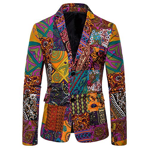 

Men's Blazer Shirt Collar Cotton Orange