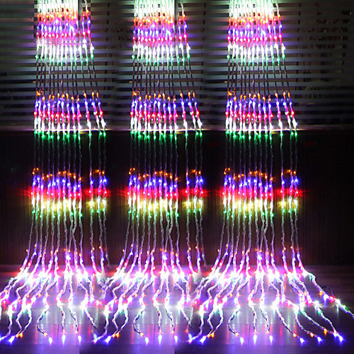 

1pc LED Curtain Flow Lamp Waterfall light 3x3 m Waterproof led String Lamp Meteor Shower Rain Fairy Light for Cristmas decoration