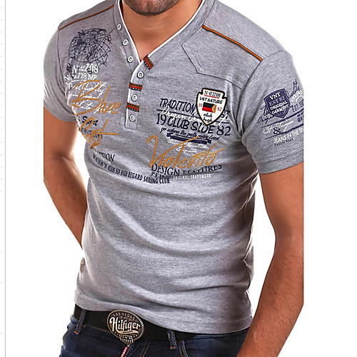 

Men's T shirt Graphic Letter Print Short Sleeve Daily Tops White Black Red