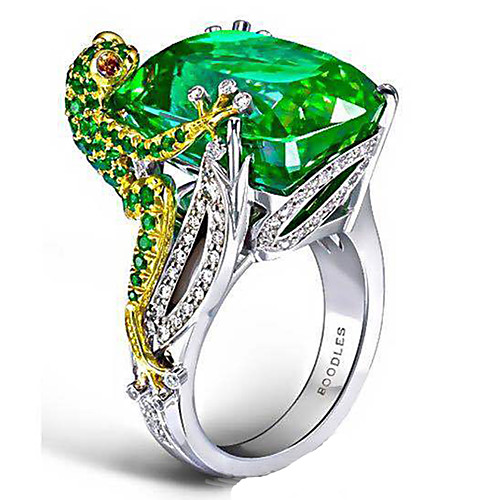 

Women's Ring 1pc Green Imitation Diamond Alloy irregular Vintage Trendy Korean Daily Jewelry Vintage Style Lucky