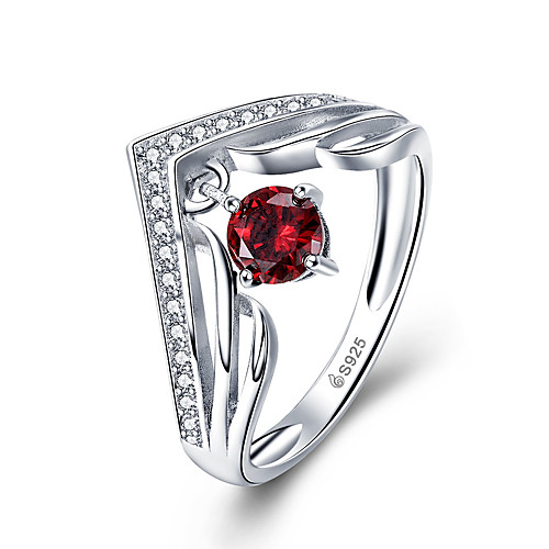 

Women's Ring AAA Cubic Zirconia 1pc Silver S925 Sterling Silver Sweet Daily Costume Jewelry Size 1.30.6cm