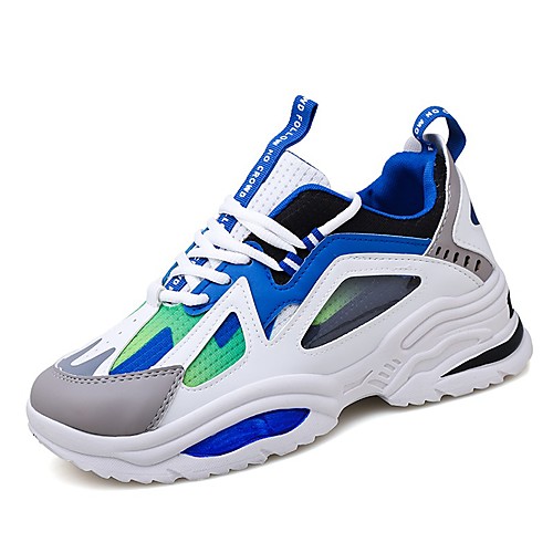 

Men's Fall / Spring & Summer Sporty / Casual Daily Outdoor Trainers / Athletic Shoes Running Shoes / Walking Shoes Mesh / PU Breathable Non-slipping Shock Absorbing Black and White / White / Blue
