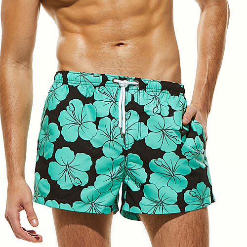 

Men's Swim Shorts Swim Trunks Board Shorts Breathable Quick Dry Short Sleeve Drawstring - Swimming Diving Beach Painting Floral / Botanical Autumn / Fall Spring Summer / Micro-elastic