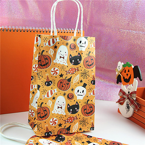 

12pcs Halloween Paper Candy Bag Festive Party Decorations Gift Bags Halloween Supplies