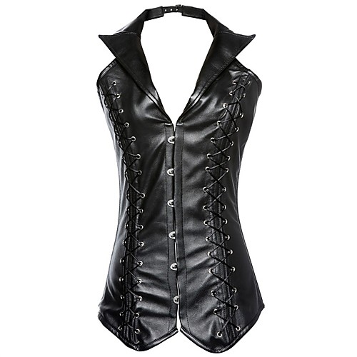 

Belle Retro Vintage Overbust Corset Corset Women's Costume Black / Red Vintage Cosplay Stage Club Sleeveless Plus Size