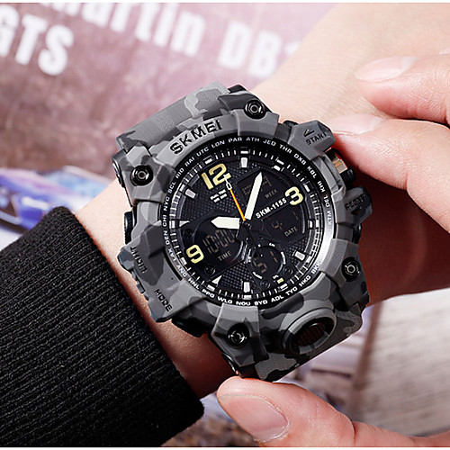 

SKMEI Men's Military Watch Analog - Digital Digital LED Military Water Resistant / Waterproof Alarm / One Year / Silicone