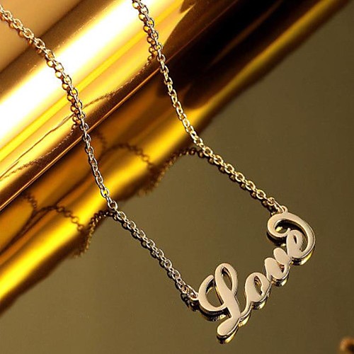 

Personalized Customized Necklace Name Necklace Titanium Steel Classic Name Engraved Gift Promise Festival Round 1pcs Rose Gold Gold Silver