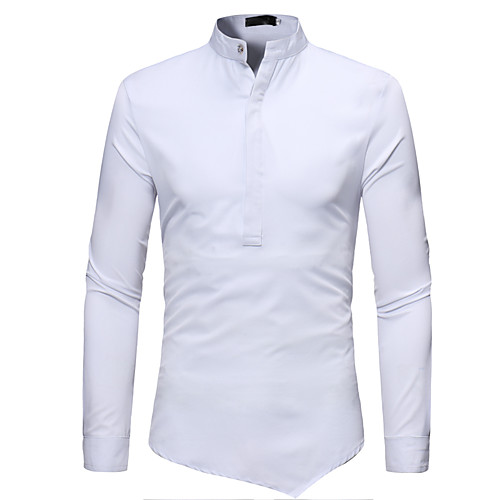 

Men's Shirt Solid Colored Long Sleeve Daily Tops Basic Elegant White Black Red