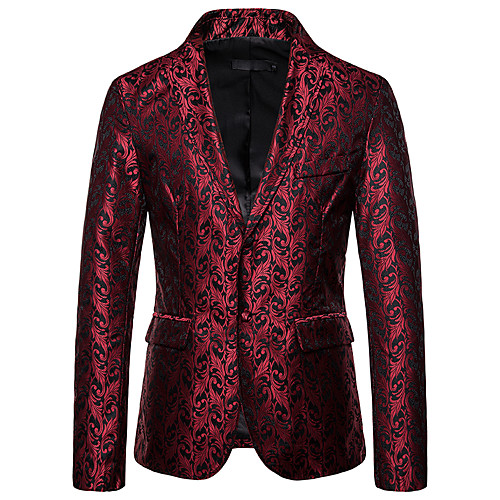 

Black / Purple / Wine Slim Polyester Men's Suit - V Neck