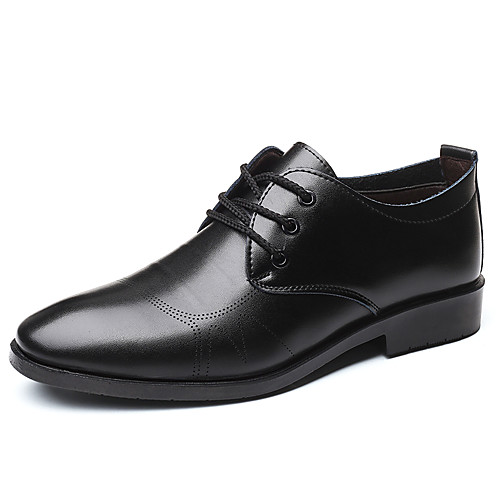 

Men's Fall / Spring & Summer Casual / British Daily Party & Evening Oxfords Leather / Microfiber Breathable Non-slipping Wear Proof Black