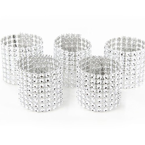 

10pcs Gold Silver Napkin Ring Chairs Buckles Wedding Event Decoration Crafts Rhinestone Bows Holder Handmade Party Supplies