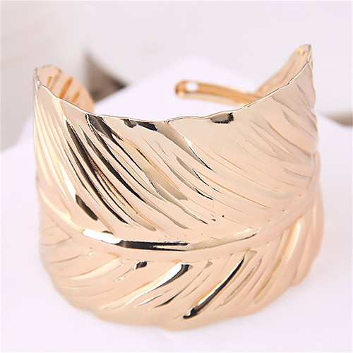 

Women's Bracelet Bangles Cuff Bracelet Wide Bangle Classic Leaf Simple European Trendy Fashion Oversized Alloy Bracelet Jewelry Gold / Silver For Party Gift Daily Street Club