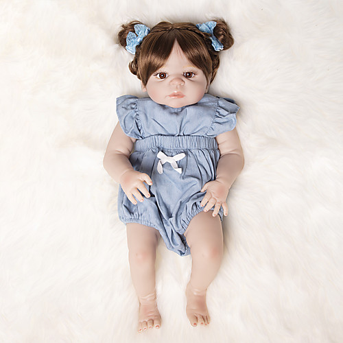 

22 inch Reborn Doll Baby Girl Kids / Teen with Clothes and Accessories for Girls' Birthday and Festival Gifts / Full Body Silicone / Full Body Silicone