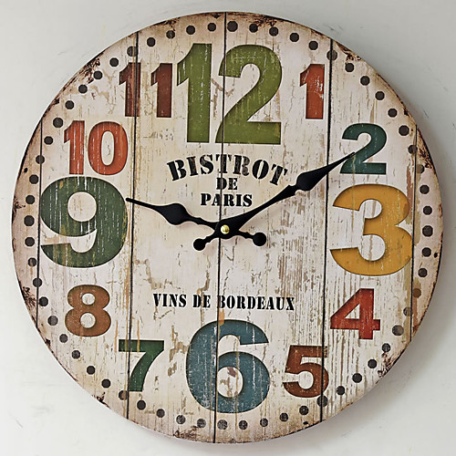 

1pcs 12 Inch Frameless Painted Wooden Wall Clock Restaurant Decoration Wall Clock