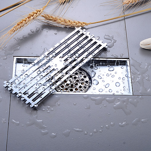 

Floor Drain Brass Bathroom Tile Insert Floor Drainer with Removable Strainer Cover Chrome Finish Anti-clogging for Kitchen/Washroom