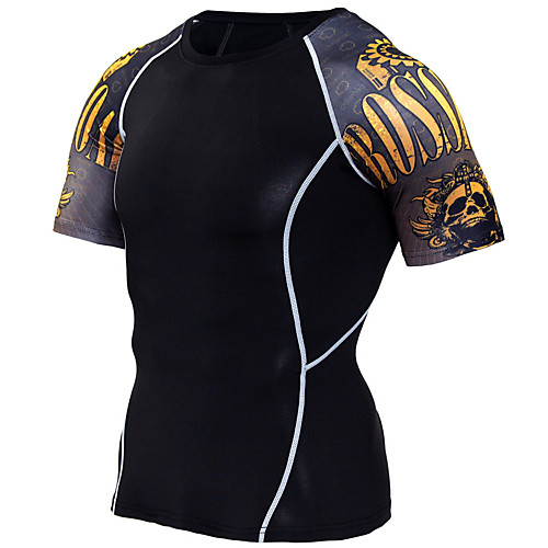 

JACK CORDEE Men's Short Sleeve Compression Shirt Running Shirt Tee Tshirt Shirt Athletic Quick Dry Sweat-wicking Fitness Gym Workout Running Sportswear Plus Size Red / black Black / White Light