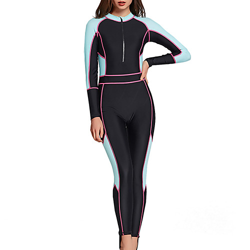 

SBART Women's Rash Guard Dive Skin Suit Diving Suit Breathable Quick Dry Full Body Front Zip - Swimming Surfing Snorkeling Patchwork Autumn / Fall Spring Summer / Micro-elastic