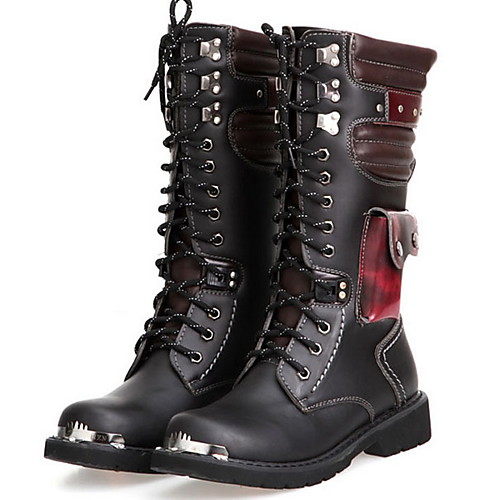 

Men's Comfort Shoes PU Winter Boots Warm Mid-Calf Boots Black