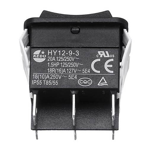 

KEDU HY12-9-3 6Pins Industrial Electric Rocker Switch On Rocker Switch Push button Switches for Electric Power Tools 125/250V 18/20A 5.0