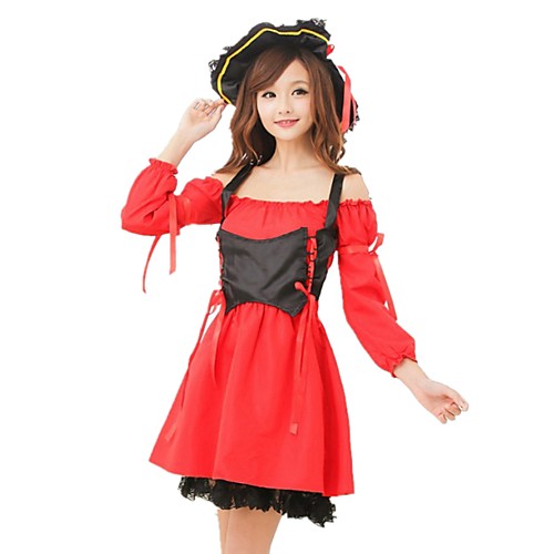 

Women's Cut Out Pleated Uniforms & Cheongsams Suits Nightwear Solid Colored Red One-Size / Off Shoulder / Halter Neck