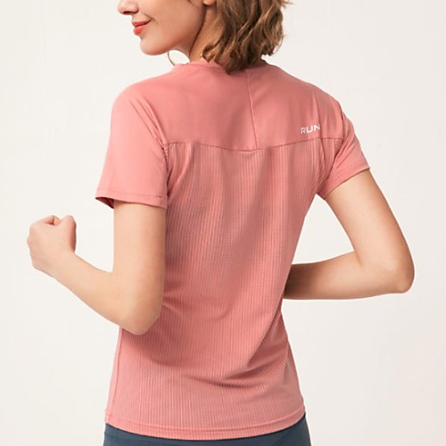

Women's Yoga Top Solid Color Dusty Rose Fitness Gym Workout Top Short Sleeve Activewear Breathable Moisture Wicking Quick Dry Micro-elastic Slim