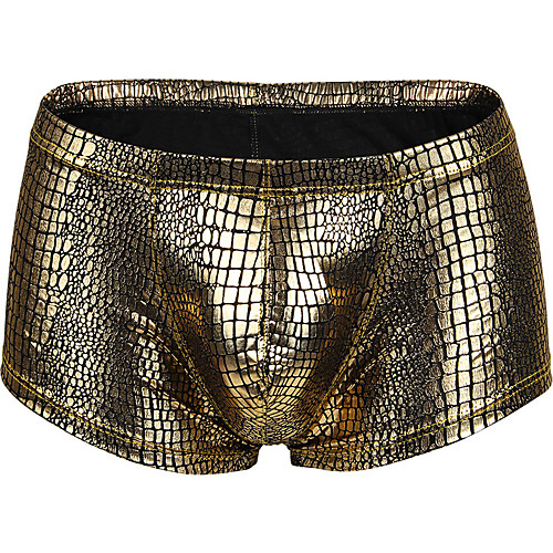 

Men's 1 Piece Basic Boxer Briefs - Normal Low Waist Black Blue Gold M L XL