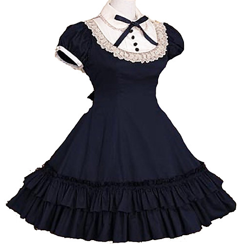 

Maid Costume Princess Gothic Lolita School Lolita Ruffle Dress Women's Girls' Lace Cotton Japanese Cosplay Costumes Red / Blue / Pink Vintage Cap Sleeve Short Sleeve Knee Length / Gothic Lolita Dress