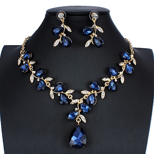 

Women's Blue Red White Bridal Jewelry Sets Link / Chain Floral Theme Luxury Dangling Vintage Elegant Earrings Jewelry White / Red / Dark Blue For Christmas Wedding Party Engagement Holiday 1 set