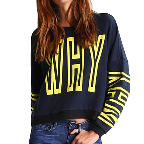 

Women's Sweatshirt Pullover Artistic Style Crew Neck Letter & Number Sport Athleisure Sweatshirt Long Sleeve Warm Soft Comfortable Everyday Use Casual Daily / Winter