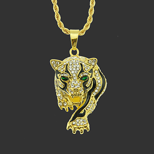 

Men's Pendant Necklace Long Necklace Classic Tiger Unique Design Fashion Gold Plated Chrome Gold Silver Hawk Golden Leopard Silver Leopard 75 cm Necklace Jewelry 1pc For Street