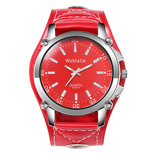 

Men's Dress Watch Quartz Leather Black / White / Red Casual Watch Large Dial Analog Fashion - Black Brown Red One Year Battery Life